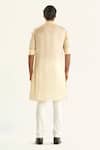 Shop_Raghavendra Rathore Jodhpur_Off White Cotton Silk Embroidered Kantha The Linear Paan Kurta_at_Aza_Fashions