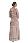 KARAJ JAIPUR_Multi Color Kurta Jute Print Floral Paan Neck Blossom Lehenga Set _Online_at_Aza_Fashions