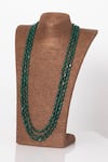 Buy_Seirra Thakur_Green Semi Precious Stone Three-layered Agate Maala _at_Aza_Fashions