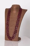 Buy_Seirra Thakur_Red Semi Precious Stone Three-layered Medium Agate Maala _at_Aza_Fashions