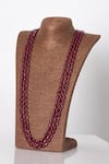 Buy_Seirra Thakur_Red Semi Precious Stone Three-layered Small Maala _at_Aza_Fashions