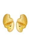 Shop_Radhika Agrawal Jewels_Gold Plated Carved Melted Heart Studs _at_Aza_Fashions