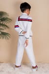 Shop_Toplove_White Neoprene Patch Vibing Geometrical Cloth Bomber Jacket With Pant _at_Aza_Fashions