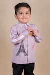 Buy_Toplove_Purple Cotton Embroidery Paris Elegance Shirt _Online_at_Aza_Fashions