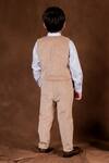 Shop_Toplove_Brown Waistcoat And Pant Corduroy Hand Embroidered Desert Dapper Panel Set_at_Aza_Fashions