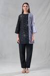 Buy_Bhusattva_Black Silk Metallic Thread Round Neck Geometric Embellished Kurta And Pant Set 
