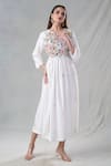 Buy_Bhusattva_Off White Organic Silk Embroidery Resham Round Zardozi Gathered Anarkali_at_Aza_Fashions