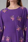 Shop_Bhusattva_Purple Organic Silk Embroidery Sequin Round Floral Thread Dress 