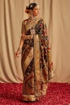 Buy_Paaprika_Black Silk Print Kalamkari Saree With Running Blouse Piece _at_Aza_Fashions