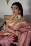 Buy_Paaprika_Pink Kora Silk Woven Floral Butti Saree With Running Blouse Piece 