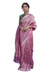 Buy_Paaprika_Pink Handwoven Tissue Silk Floral Saree With Running Blouse Piece _Online_at_Aza_Fashions