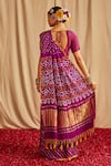 Shop_Paaprika_Purple Silk Bandhani Pattern Saree With Running Blouse Piece _at_Aza_Fashions