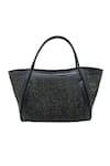 Buy_TROV_Black Anjie Metallic Raffia Tote Handbag _at_Aza_Fashions