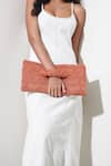 Buy_TROV_Orange Cece Yarn Woven Boho Clutch _at_Aza_Fashions