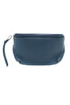 Buy_TROV_Blue Jules Pure Leather Belt Bag _at_Aza_Fashions