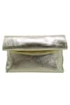 Buy_TROV_Gold Lunch Bag Foldable Clutch _at_Aza_Fashions