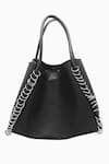 Buy_TROV_Black Zoe Metal Ring Embellished Tote Bag _at_Aza_Fashions