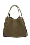 Buy_TROV_Brown Zoe Metal Stud Embellished Tote Bag _at_Aza_Fashions