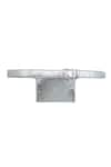 Shop_TROV_Grey Zuri Sheen Pocket Belt _at_Aza_Fashions