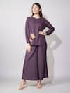 Buy_House of Manaa_Purple Rayon Patchwork Round Shirt With Palazzo _at_Aza_Fashions