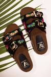Shop_House Of Vian_Black Beach Breeze Embroidered Flats _at_Aza_Fashions