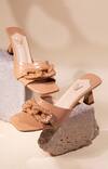 Buy_House Of Vian_Beige Stones Jane Buckle Embellished Heels _at_Aza_Fashions