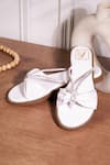 Buy_House of Vian_White Swarovski Krystal Strap Embellished Flats _at_Aza_Fashions