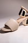 House of Vian_Beige Misha Striped Textured Block Heels _Online_at_Aza_Fashions