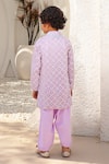 Shop_FAYON KIDS_Purple Kurta Georgette Embroidered Mirror With Salwar _at_Aza_Fashions