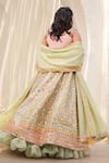 Shop_FAYON KIDS_Green Georgette Embroidered Mirror Lehenga Set _at_Aza_Fashions