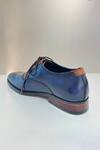 Shop_Hilo Design_Blue Textured Soleado Leather Oxford Shoes _at_Aza_Fashions