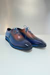 Buy_Hilo Design_Blue Textured Leather Ombre Brogue Shoes _at_Aza_Fashions