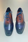 Hilo Design_Blue Textured Leather Ombre Brogue Shoes _Online_at_Aza_Fashions