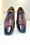 Shop_Hilo Design_Brown Ombre Leather Oxford Derby Shoes _at_Aza_Fashions