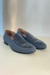 Shop_Hilo Design_Blue Textured Avellana Leather Shoes _at_Aza_Fashions