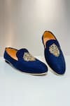 Buy_Hilo Design_Blue Zardozi Embroidered Arena Shoes _Online_at_Aza_Fashions