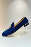 Shop_Hilo Design_Blue Zardozi Embroidered Arena Shoes _at_Aza_Fashions