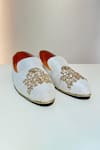 Buy_Hilo Design_Off White Zardozi Embroidered Gloria Floral Shoes_Online_at_Aza_Fashions