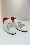 Hilo Design_Off White Zardozi Embroidered Siena Floral Shoes_Online_at_Aza_Fashions