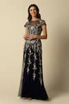 Buy_RAISHMA_Blue Tulle Embroidered Sequin Round Maris Floral Gown _at_Aza_Fashions