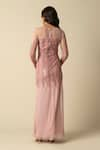 Shop_RAISHMA_Pink Tulle Embroidered Sequin Round Alaina Geometric Gown _at_Aza_Fashions