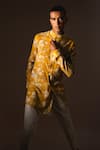 Buy_Project Bandi_Yellow Kurta Mallai Cotton Printed Rose Pajama Set