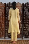 Shop_Dhaari_Yellow Cotton Silk Round Floral Embroidered Kurta _at_Aza_Fashions