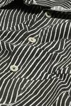 Abraham & Thakore_Black 100% Cotton Compact Voile Print Broken Pinstripe Shirt _at_Aza_Fashions