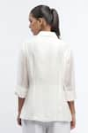 Shop_Abraham & Thakore_Ivory Chanderi Embellished Mother Of Pearl Button Collar Neck Shirt _at_Aza_Fashions