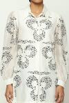 Buy_Abraham & Thakore_Ivory Chanderi Embellished Sequin Collar Neck Ottoman Turkish Clover Shirt _Online_at_Aza_Fashions