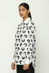 Buy_Abraham & Thakore_Ivory 100% Cotton Compact Voile Collar Neck Ottoman Turkish Floret Shirt _Online_at_Aza_Fashions