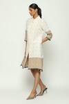 Buy_Abraham & Thakore_Beige 100% Cotton Dot Collar Neck Pattern Shirt Dress 