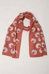 Buy_Abraham & Thakore_Red Ottoman Moon Pattern Scarf _at_Aza_Fashions