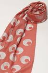 Shop_Abraham & Thakore_Red Ottoman Moon Pattern Scarf _at_Aza_Fashions